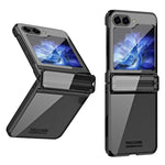 Til Samsung Galaxy Z Flip5 5G Stødsikkert Hårdt PC-cover Galvaniseret Telefonbeskyttelsesetui Indbygget Glasfilm