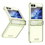 Til Samsung Galaxy Z Flip5 5G Stødsikkert Hårdt PC-cover Galvaniseret Telefonbeskyttelsesetui Indbygget Glasfilm