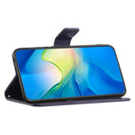 For Xiaomi Redmi 12 4G Wallet Stand Phone Case Butterfly Flower Imprinted PU Leather Cover