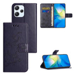 For Xiaomi Redmi 12 4G Wallet Stand Phone Case Butterfly Flower Imprinted PU Leather Cover