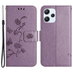 For Xiaomi Redmi 12 4G Wallet Stand Phone Case Butterfly Flower Imprinted PU Leather Cover