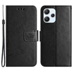For Xiaomi Redmi 12 4G Wallet Stand Phone Case Butterfly Flower Imprinted PU Leather Cover