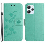For Xiaomi Redmi 12 4G Wallet Stand Phone Case Butterfly Flower Imprinted PU Leather Cover