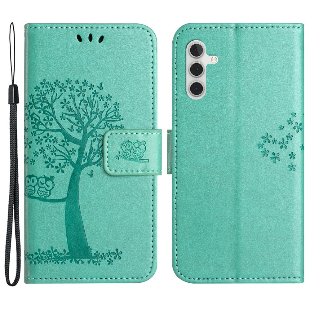 Wallet Case for Samsung Galaxy S23 FE Owl Tree Imprinted PU Leather Stand Phone Cover