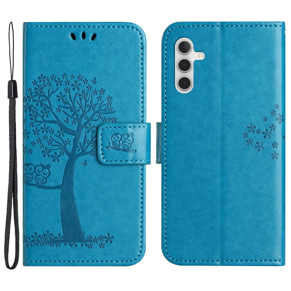 Wallet Case for Samsung Galaxy S23 FE Owl Tree Imprinted PU Leather Stand Phone Cover