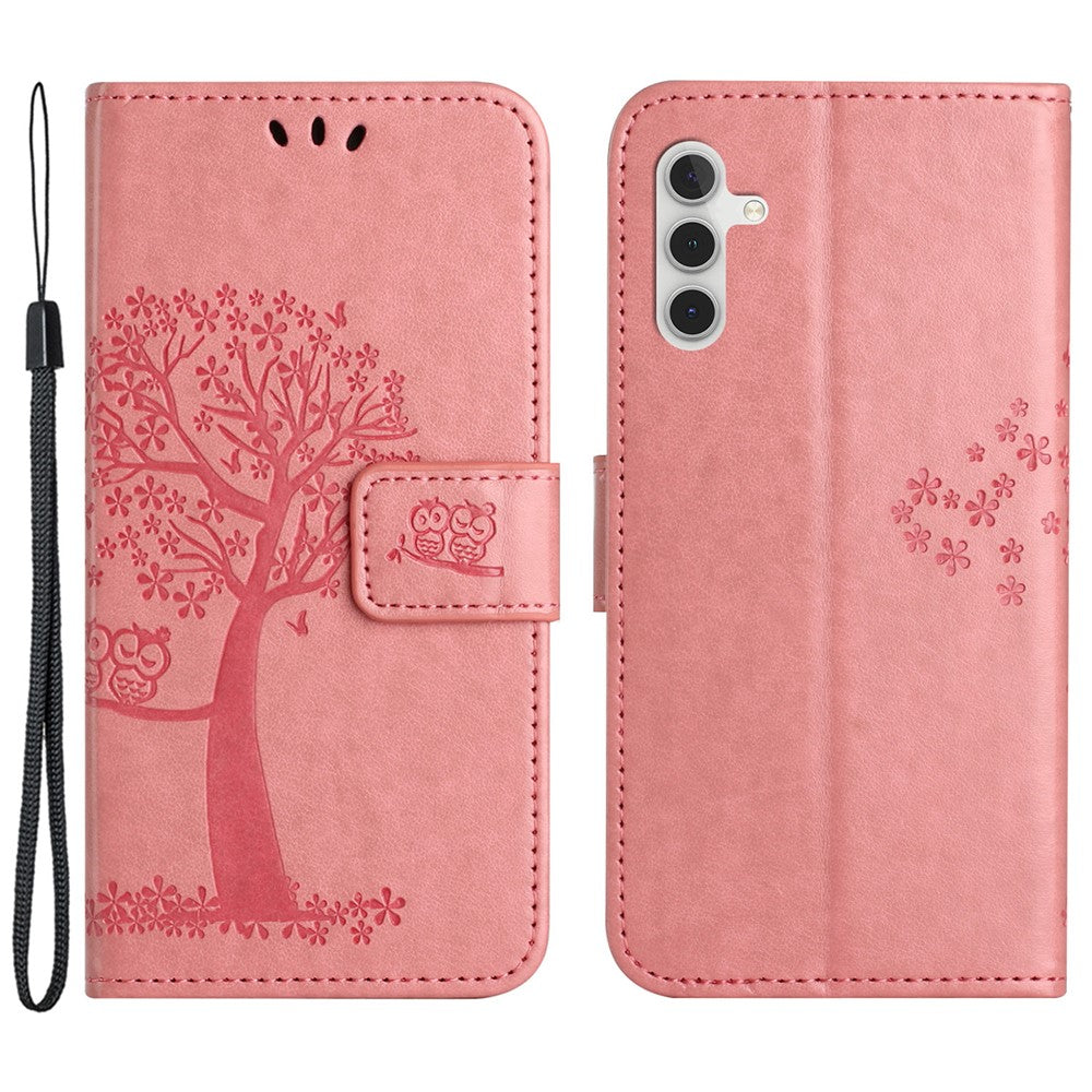 Wallet Case for Samsung Galaxy S23 FE Owl Tree Imprinted PU Leather Stand Phone Cover