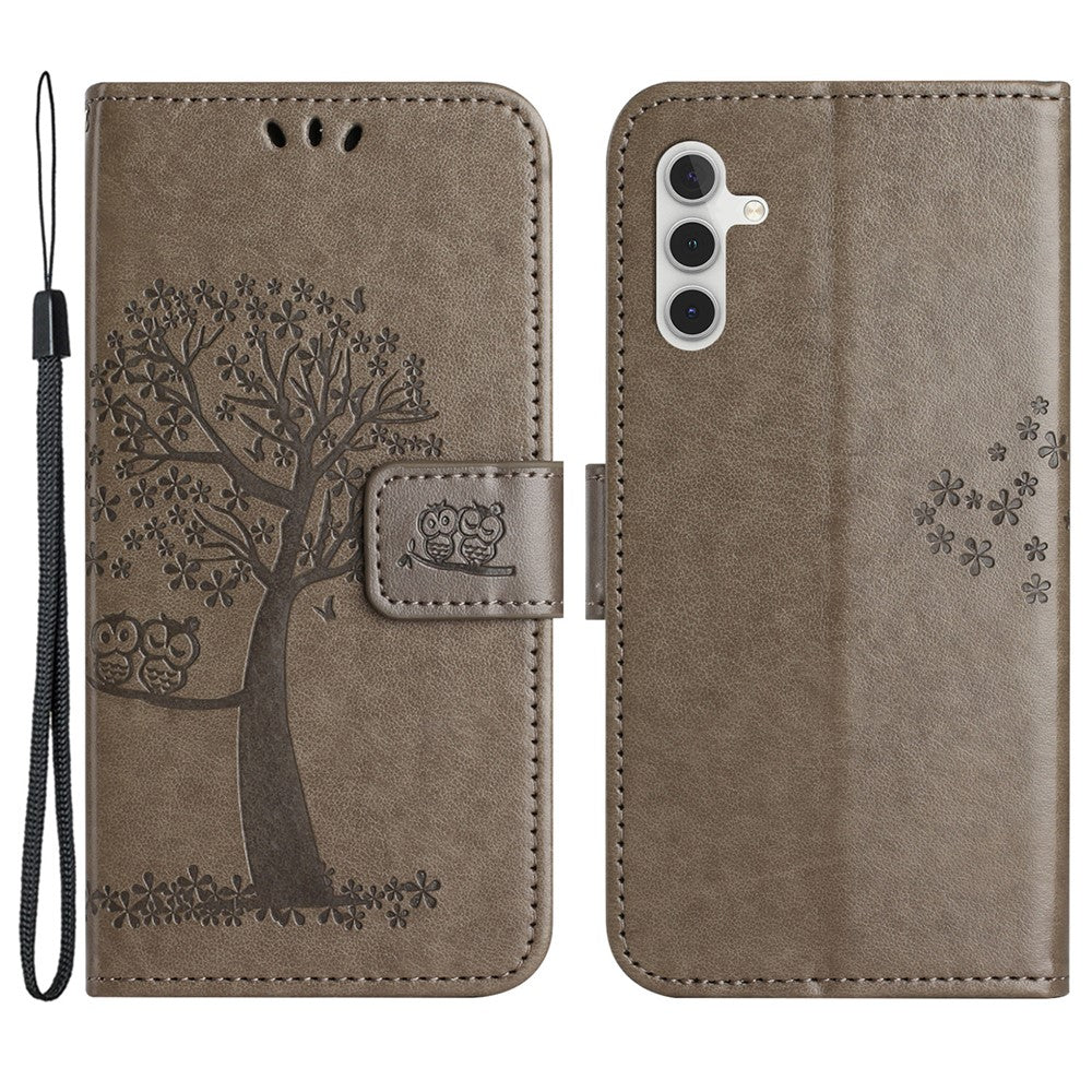 Wallet Case for Samsung Galaxy S23 FE Owl Tree Imprinted PU Leather Stand Phone Cover