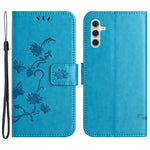For Samsung Galaxy S23 FE PU Leather Wallet Phone Case Butterfly Flower Imprinted Stand Cover