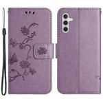 For Samsung Galaxy S23 FE PU Leather Wallet Phone Case Butterfly Flower Imprinted Stand Cover