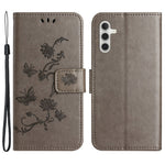 For Samsung Galaxy S23 FE PU Leather Wallet Phone Case Butterfly Flower Imprinted Stand Cover