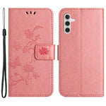 For Samsung Galaxy S23 FE PU Leather Wallet Phone Case Butterfly Flower Imprinted Stand Cover
