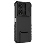 For Honor X7 Slide Camera Lid PC+TPU Cover Anti-drop Kickstand Phone Case