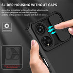 For Honor X7 Slide Camera Lid PC+TPU Cover Anti-drop Kickstand Phone Case