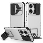 For Honor X7 Slide Camera Lid PC+TPU Cover Anti-drop Kickstand Phone Case