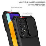 For Samsung Galaxy A52 4G / A52 5G / A52s 5G PC+TPU Kickstand Cover Slide Camera Lid Phone Case