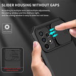 For Samsung Galaxy A52 4G / A52 5G / A52s 5G PC+TPU Kickstand Cover Slide Camera Lid Phone Case