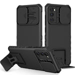 Samsung Galaxy S20 FE 4G / FE 5G / Lite / FE 2022 Skjutbart kameralock Bakstycke Stativ PC+TPU mobilskal