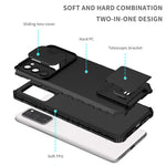 Samsung Galaxy S20 FE 4G / FE 5G / Lite / FE 2022 Skjutbart kameralock Bakstycke Stativ PC+TPU mobilskal