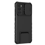 Samsung Galaxy S20 FE 4G / FE 5G / Lite / FE 2022 Skjutbart kameralock Bakstycke Stativ PC+TPU mobilskal