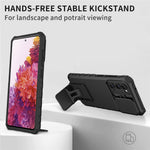 Samsung Galaxy S20 FE 4G / FE 5G / Lite / FE 2022 Skjutbart kameralock Bakstycke Stativ PC+TPU mobilskal