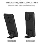 For Samsung Galaxy A23 4G / A23 5G (Global Version) Slide Camera Lid Phone Case PC+TPU Kickstand Cover