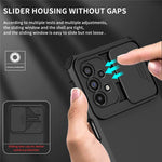 For Samsung Galaxy A23 4G / A23 5G (Global Version) Slide Camera Lid Phone Case PC+TPU Kickstand Cover