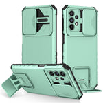For Samsung Galaxy A23 4G / A23 5G (Global Version) Slide Camera Lid Phone Case PC+TPU Kickstand Cover