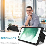 For Samsung Galaxy S22+ 5G Slide Lens Shield Anti-fall Cover Kickstand PC+TPU Phone Case