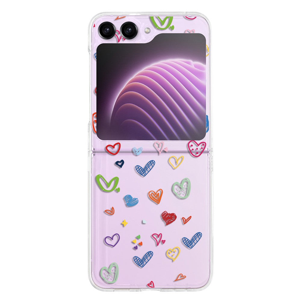 Hårdt PC-telefoncover til Samsung Galaxy Z Flip5 5G med mønstertryk, beskyttende telefoncover