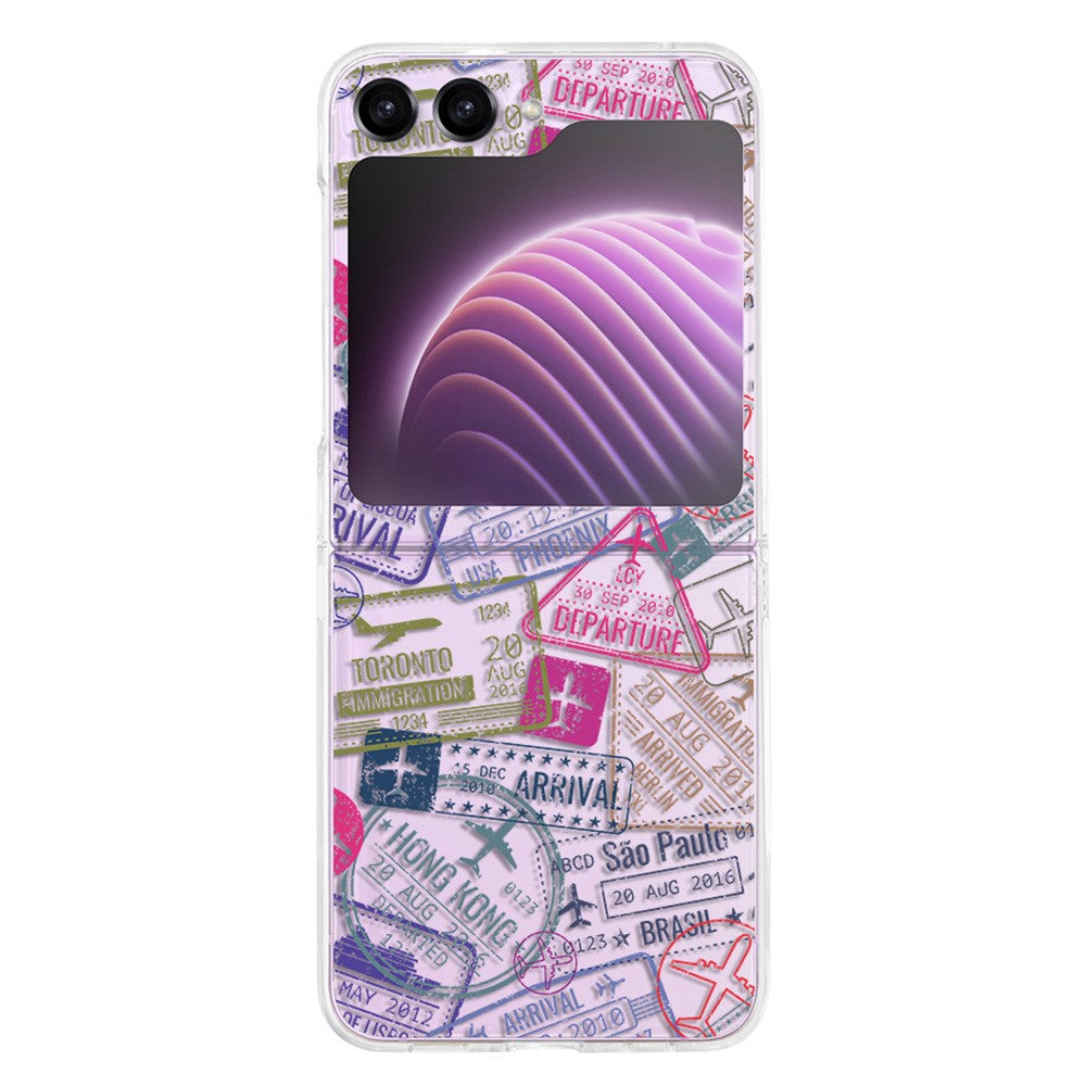 Hårdt PC-telefoncover til Samsung Galaxy Z Flip5 5G med mønstertryk, beskyttende telefoncover