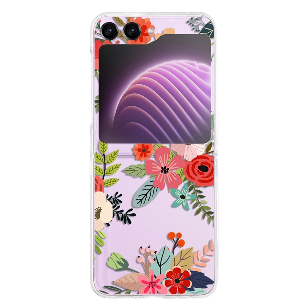 Hårdt PC-telefoncover til Samsung Galaxy Z Flip5 5G med mønstertryk, beskyttende telefoncover