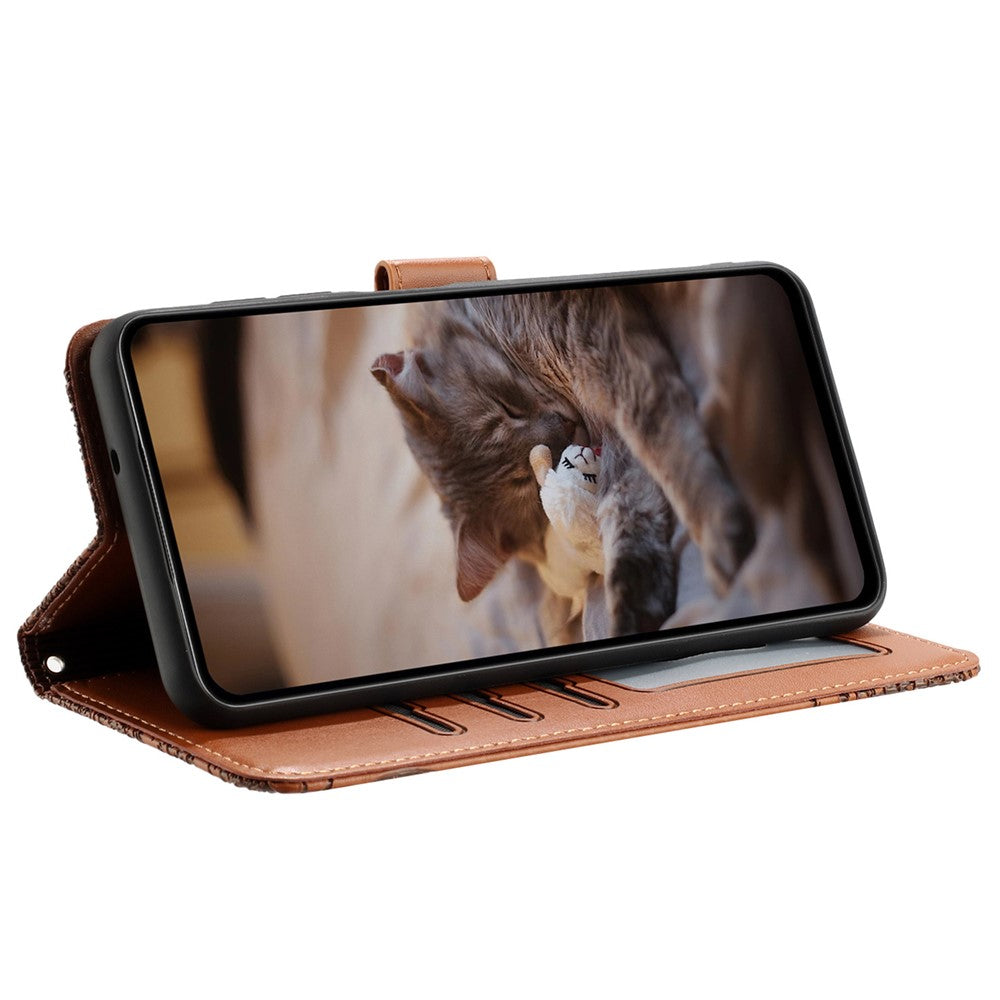 For Samsung Galaxy A24 4G (162.1 x 77.6 x 8.3mm) Phone Case Stand Wallet PU Leather Cover with Strap