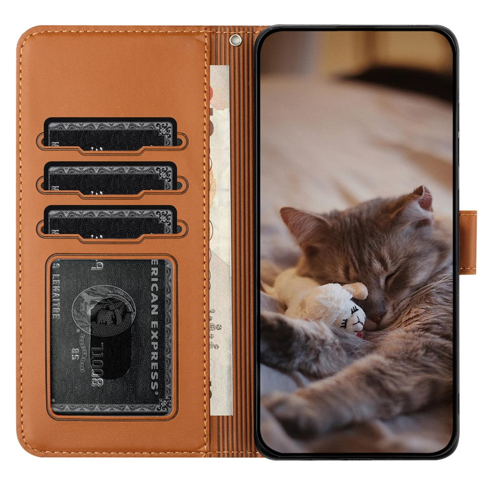 For Samsung Galaxy A24 4G (162.1 x 77.6 x 8.3mm) Phone Case Stand Wallet PU Leather Cover with Strap
