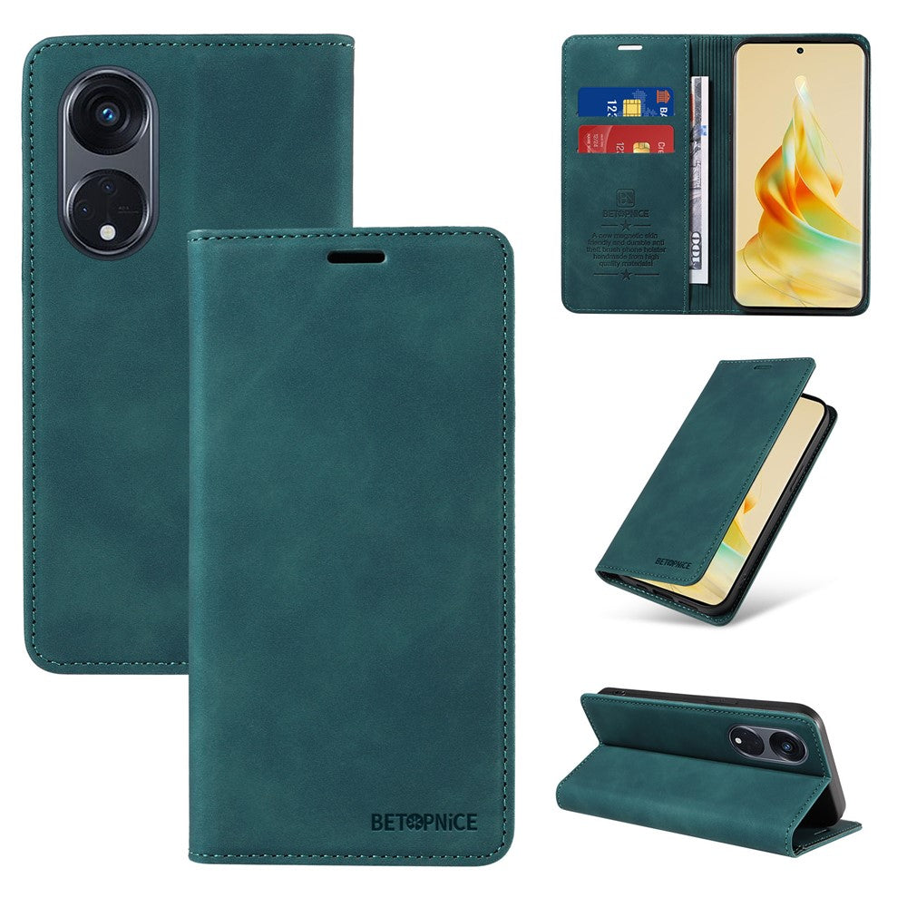 BETOPNICE 003 For Oppo Reno8 T 5G / A1 Pro 5G Bump Proof Leather Phone Case RFID Blocking Wallet Stand Cover