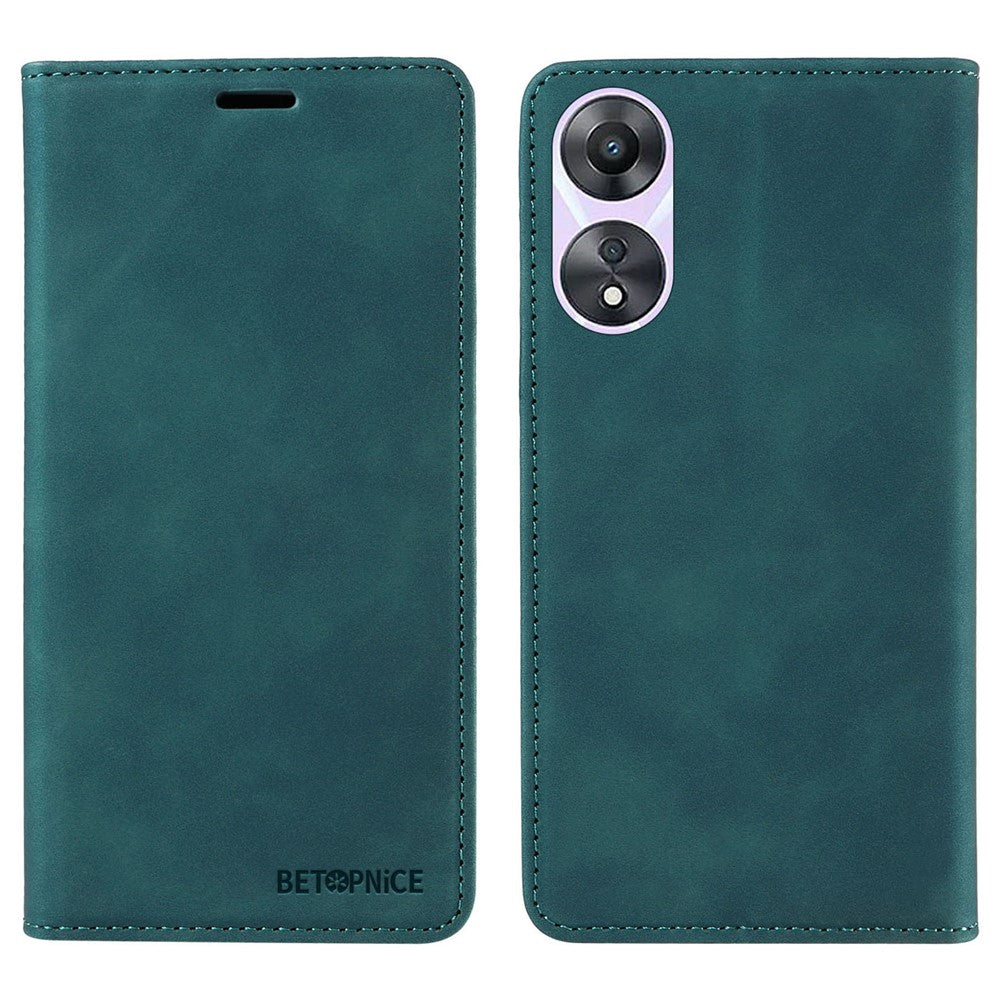 BETOPNICE 003 Plånboksskal för Oppo A58 5G / A78 5G Läderfodral RFID-blockerande stativ