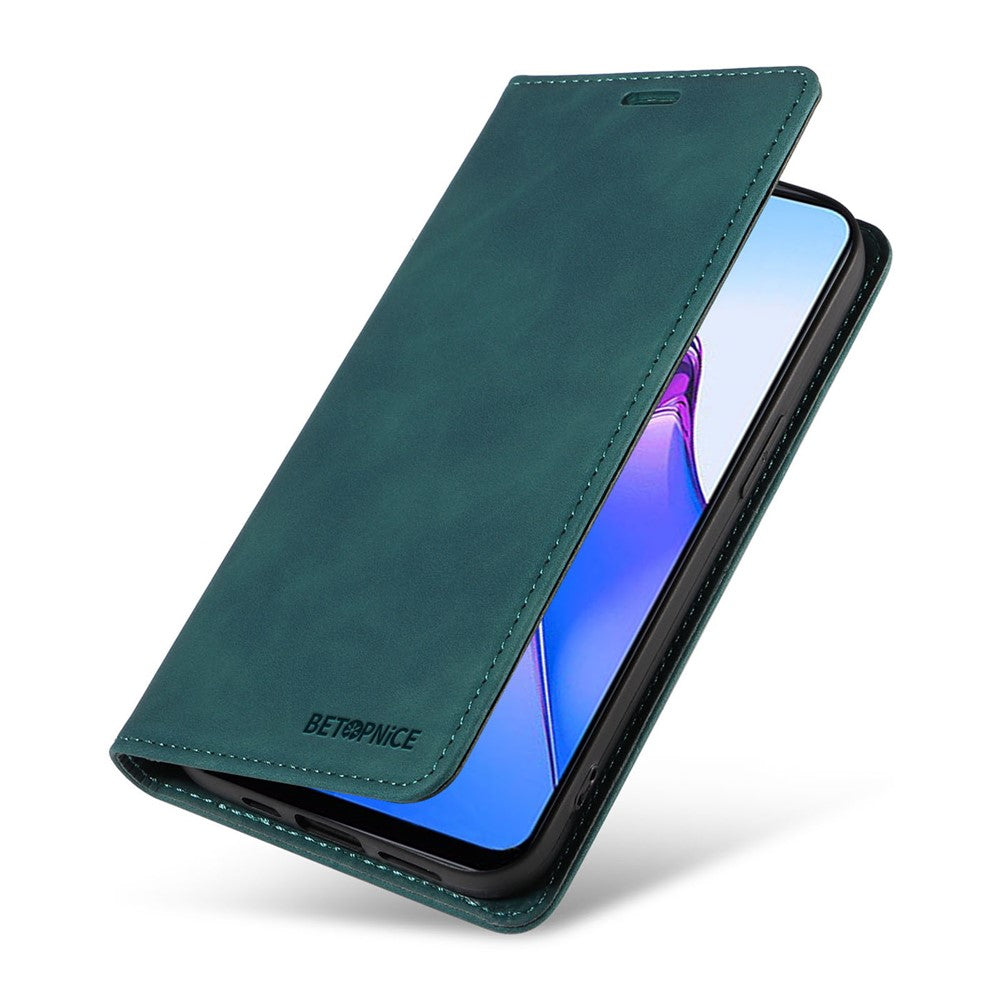 BETOPNICE 003 Wallet Shell for Oppo Reno8 5G (Global Version) RFID Blocking Leather Phone Case Stand Cover