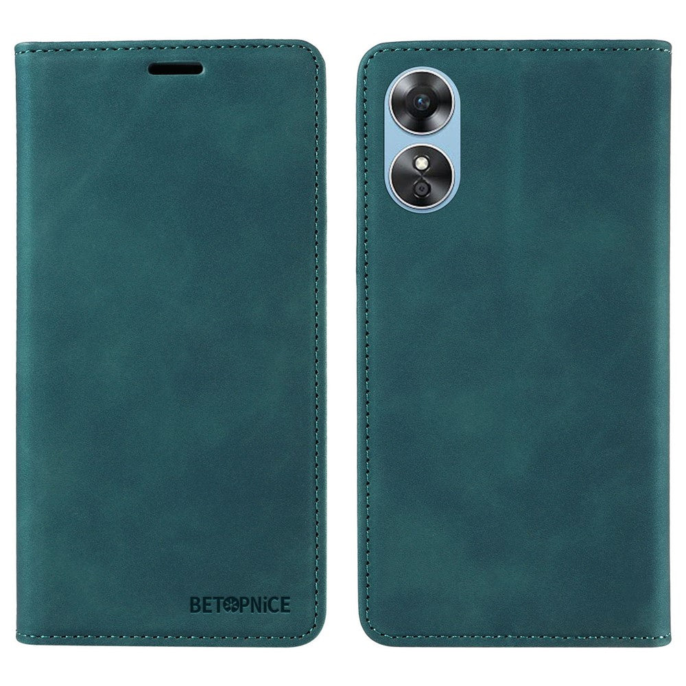 BETOPNICE 003 Wallet Shell for Oppo A17 4G / A17k 4G Leather Phone Case RFID Blocking Foldable Stand Cover