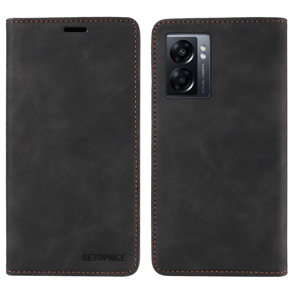 BETOPNICE 003 Läderfodral till Oppo A56s 5G / A57 (2022) 5G / A77 5G / K10 5G / A57 4G / A57e 4G / A57s 4G / A77 4G / Realme Q5i / Narzo 50 5G / V23 5G / OnePlus Nord N20 SE 4G
