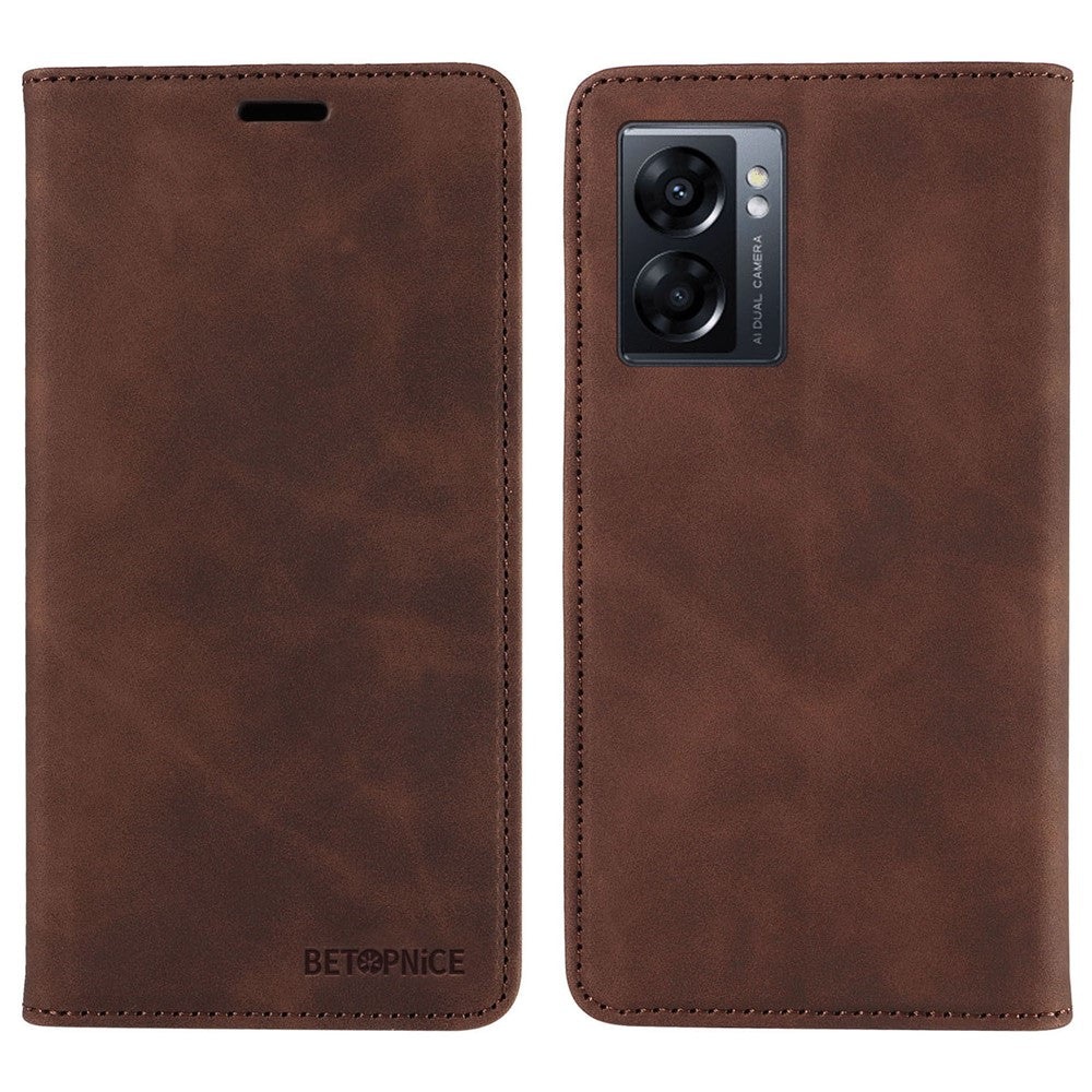 BETOPNICE 003 Läderfodral till Oppo A56s 5G / A57 (2022) 5G / A77 5G / K10 5G / A57 4G / A57e 4G / A57s 4G / A77 4G / Realme Q5i / Narzo 50 5G / V23 5G / OnePlus Nord N20 SE 4G