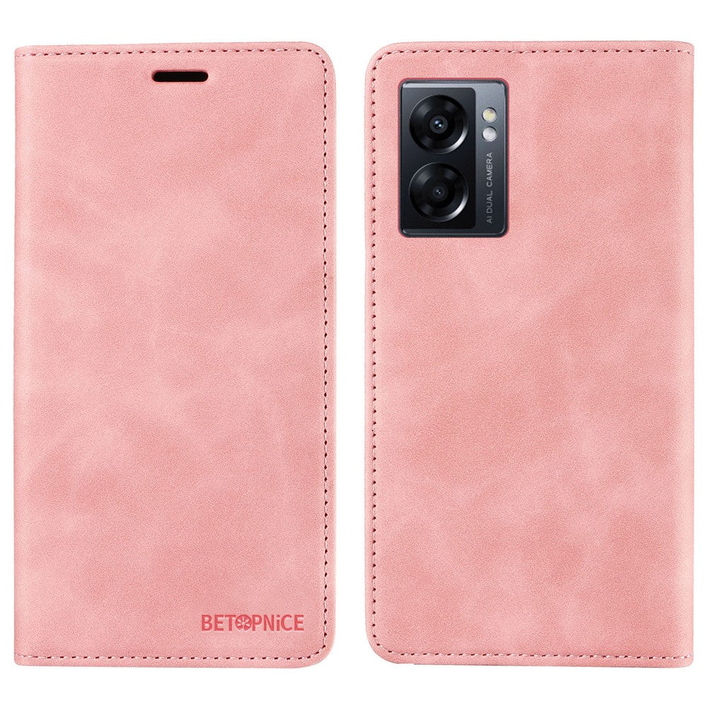 BETOPNICE 003 Läderfodral till Oppo A56s 5G / A57 (2022) 5G / A77 5G / K10 5G / A57 4G / A57e 4G / A57s 4G / A77 4G / Realme Q5i / Narzo 50 5G / V23 5G / OnePlus Nord N20 SE 4G