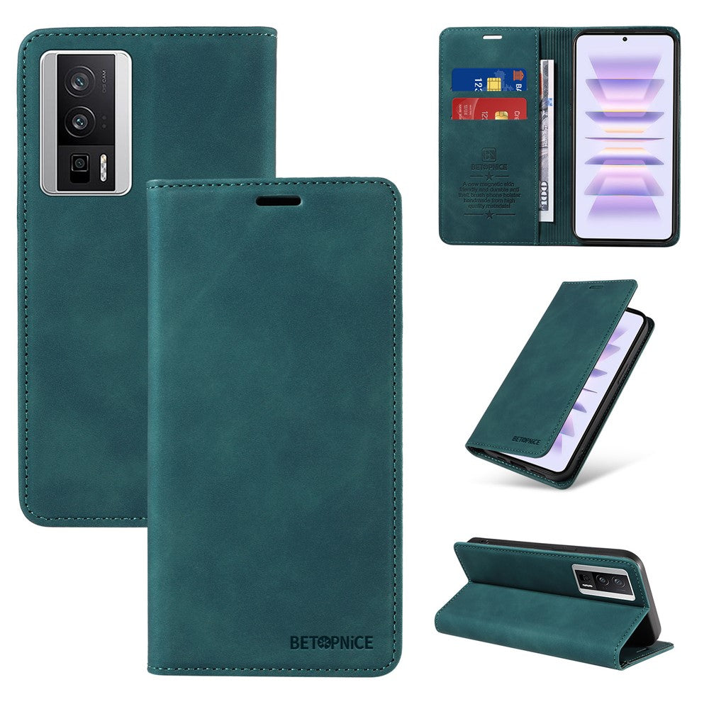 BETOPNICE 003 For Xiaomi Redmi K60 5G / K60 Pro 5G / Poco F5 Pro 5G Folio Flip PU Leather RFID Blocking Phone Case