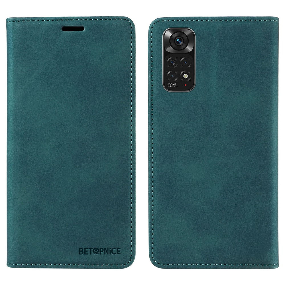 BETOPNICE 003 For Xiaomi Redmi Note 11 4G (Qualcomm) / Note 11S 4G PU Leather RFID Blocking Drop Proof Phone Case