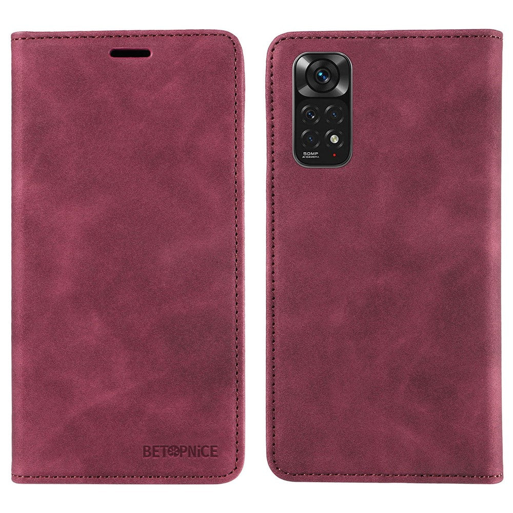 BETOPNICE 003 For Xiaomi Redmi Note 11 4G (Qualcomm) / Note 11S 4G PU Leather RFID Blocking Drop Proof Phone Case