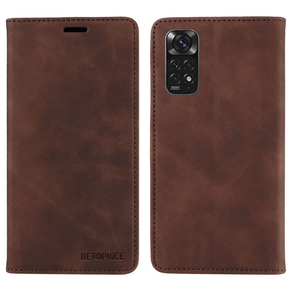 BETOPNICE 003 For Xiaomi Redmi Note 11 4G (Qualcomm) / Note 11S 4G PU Leather RFID Blocking Drop Proof Phone Case
