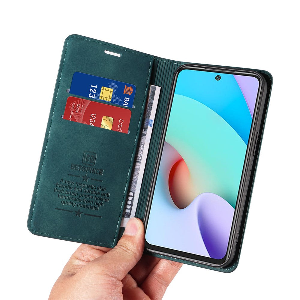 BETOPNICE 003 RFID-blokerende læderetui til Xiaomi Redmi Note 11 4G (MediaTek) / Redmi 10 4G (2021) / Redmi 10 2022 4G / 10 Prime