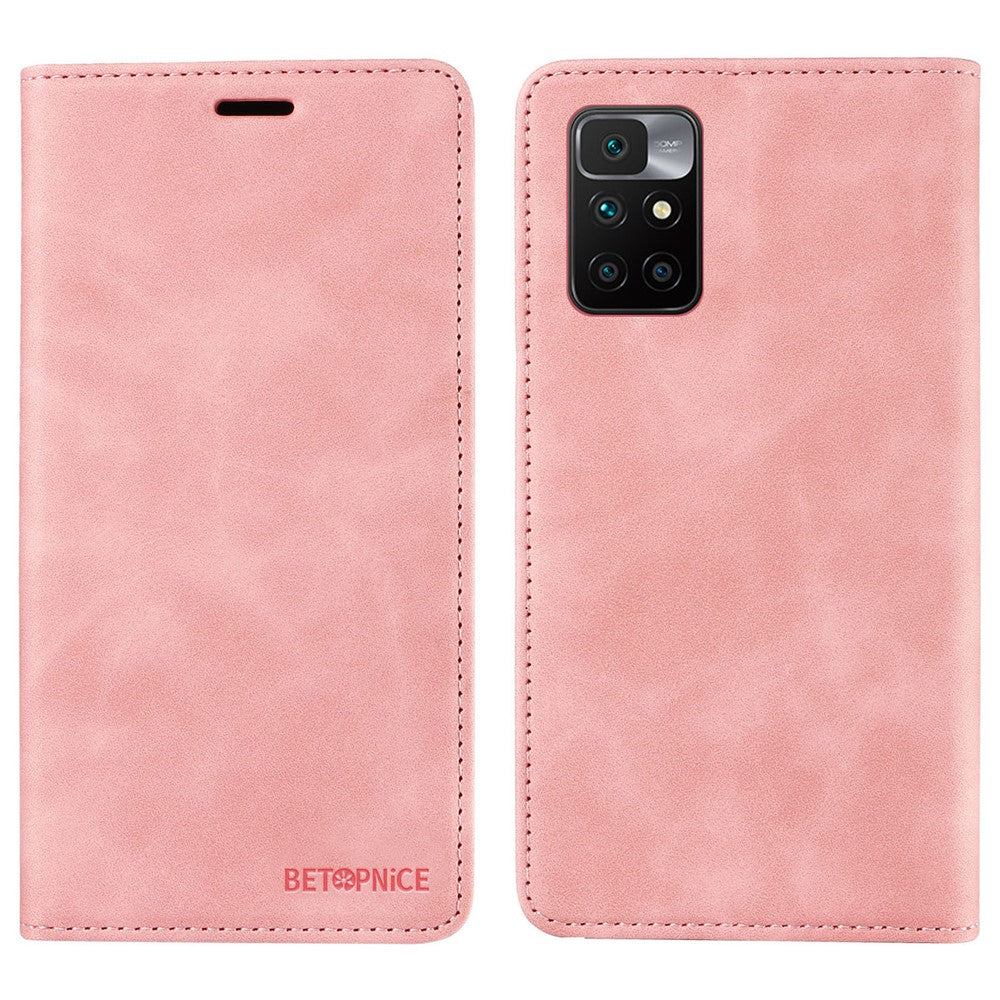 BETOPNICE 003 RFID-blokerende læderetui til Xiaomi Redmi Note 11 4G (MediaTek) / Redmi 10 4G (2021) / Redmi 10 2022 4G / 10 Prime