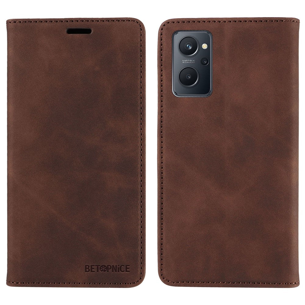 BETOPNICE 003 For Oppo A36 / A76 / A96 4G / K10 4G / Realme 9i 4G Leather Phone Case Wallet Shell RFID Blocking Stand Cover