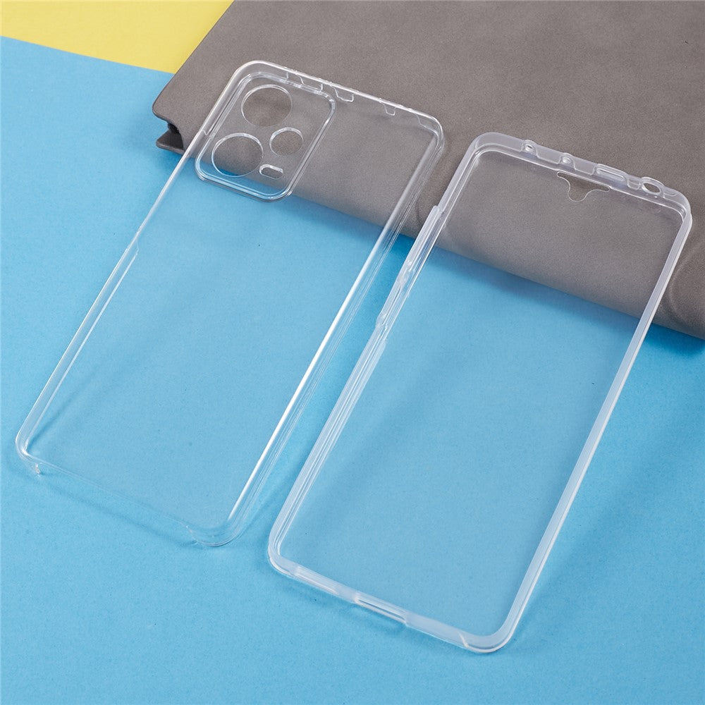 For Xiaomi Redmi Note 12 Pro+ 5G Phone Case TPU Frame+Acrylic Back+PET Screen Protector Transparent Cover