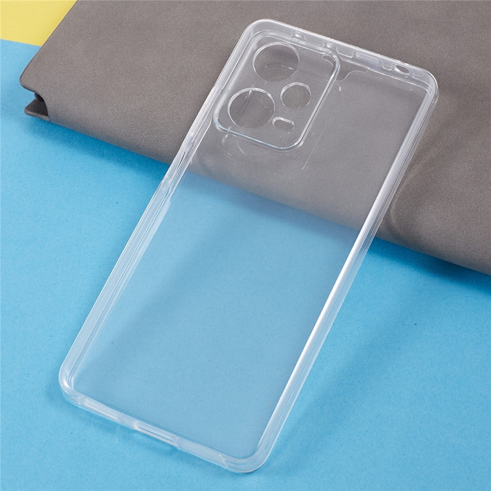 For Xiaomi Redmi Note 12 Pro+ 5G Phone Case TPU Frame+Acrylic Back+PET Screen Protector Transparent Cover