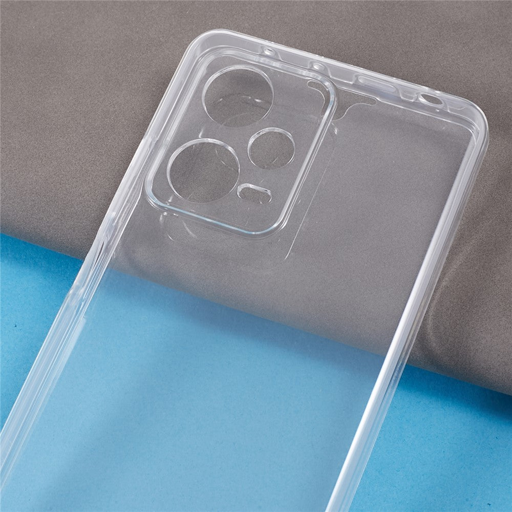 For Xiaomi Redmi Note 12 Pro+ 5G Phone Case TPU Frame+Acrylic Back+PET Screen Protector Transparent Cover